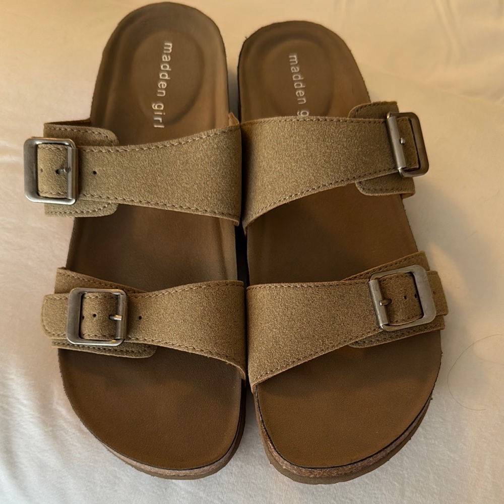Madden Girl Tan Sandals with Buckles